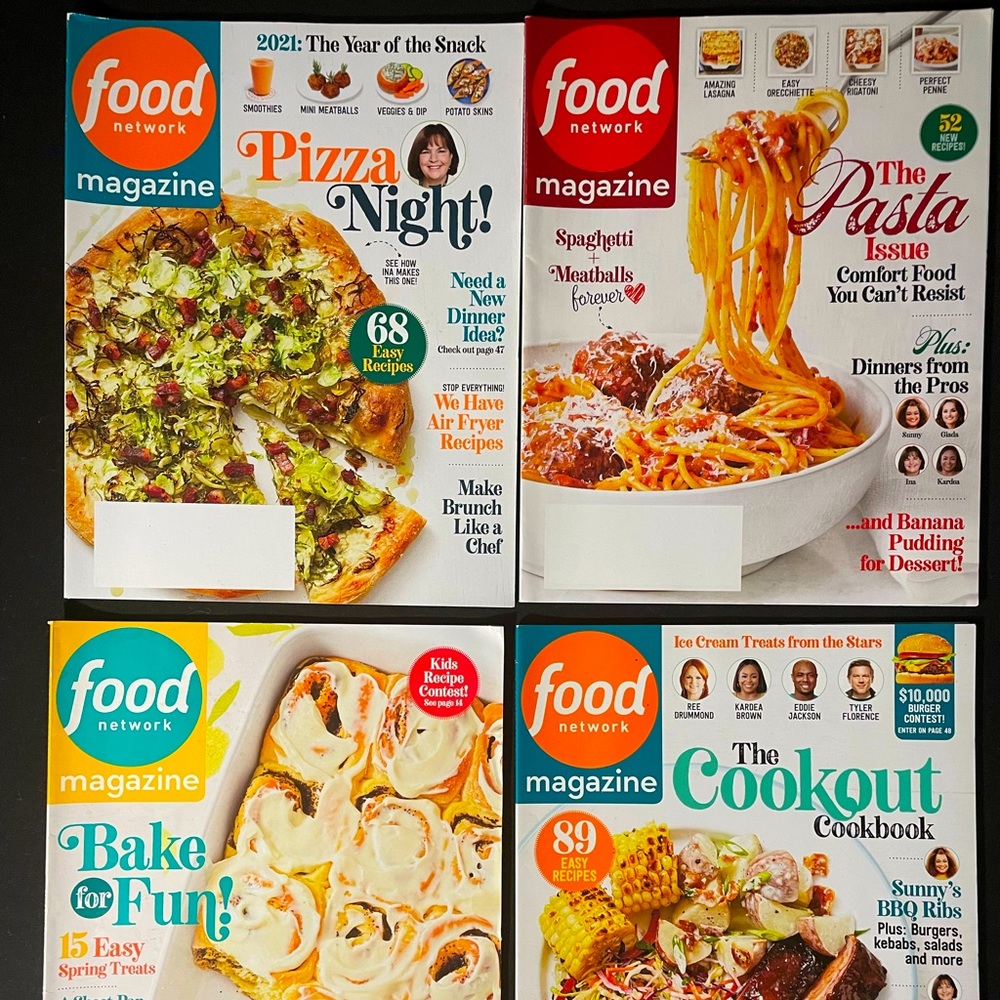 Food Network Magazines 4 issues Jan-Jun 2021